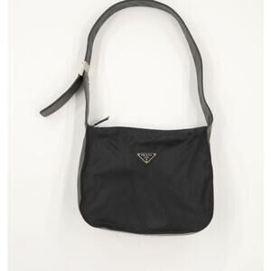 Prada Vintage Black Nylon Shoulder Bag